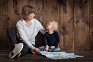 mom and son reading a map - back to school ideas on a budget