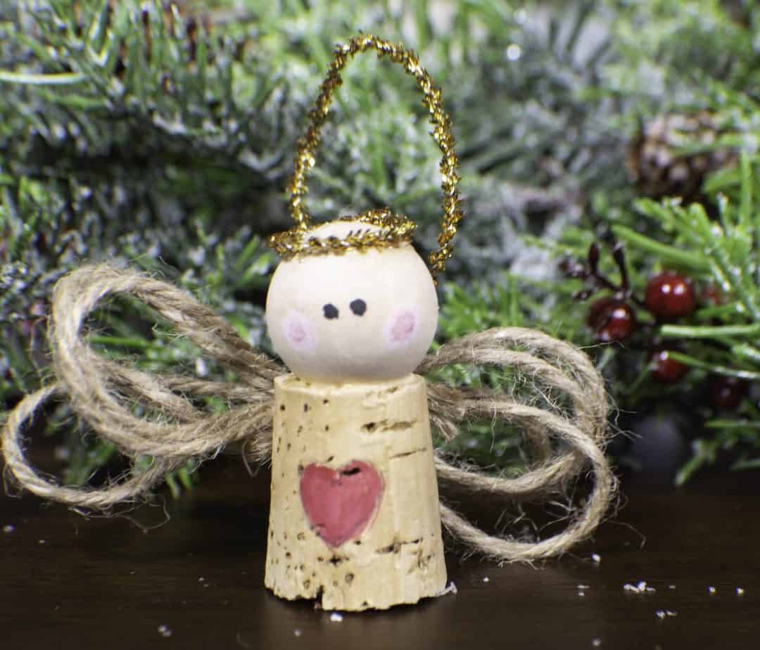 wine cork christmas craft for kids