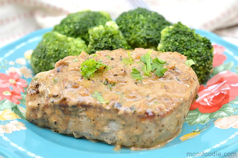 pork chop and broccoli on a plate - cheap keto meals