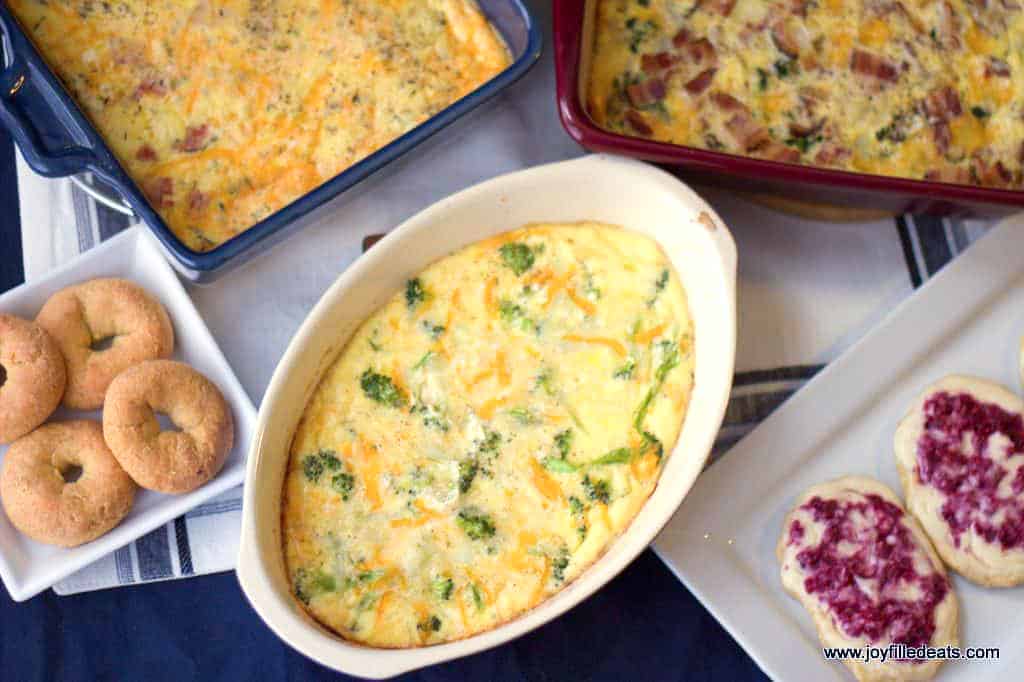 egg bake, donuts, pastries spread - cheap keto meals