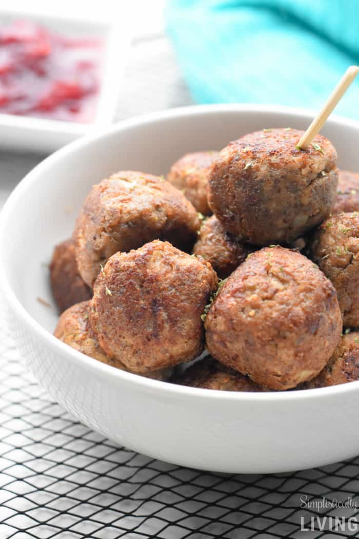 turkey meatballs in a bowl - cheap keto meals