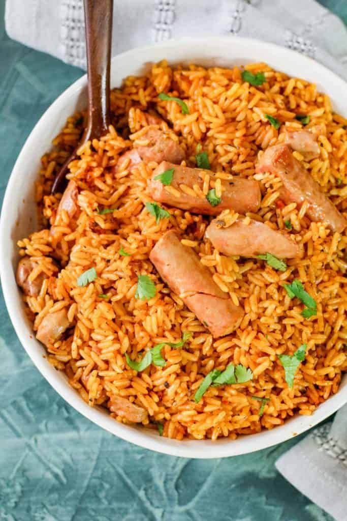 budget friendly recipes - spanish vienna coconut rice