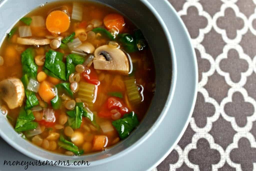 budget friendly recipes - lentil vegetable soup