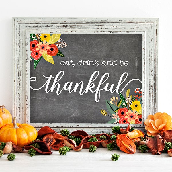 DIY Fall Decor Projects - Thanksgiving Printable