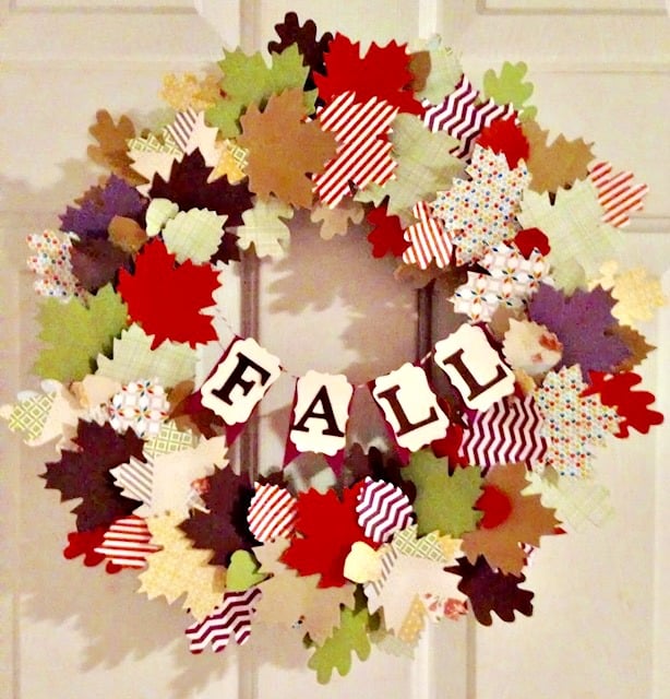 DIY Fall Decor Projects - Paper Leaf Fall Wreath