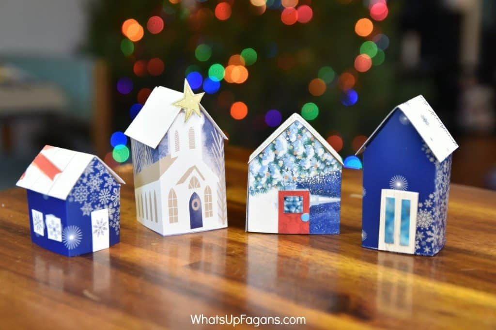 DIY Christmas Decorations - christmas card miniature town