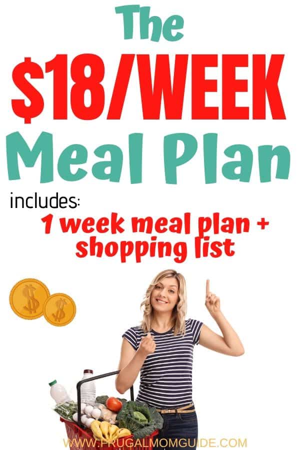 Cheap Grocery List and budget Meal Plan Pin