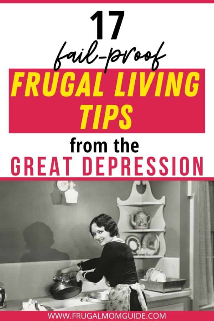 frugal living tips from the great depression pin