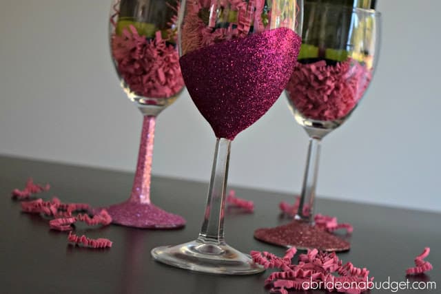 glitter wine glasses DIY crafts to make money