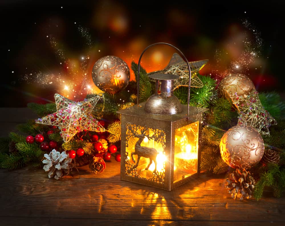 christmas lantern and decor