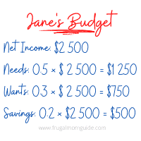 jane's 50 30 20 budget - example 1