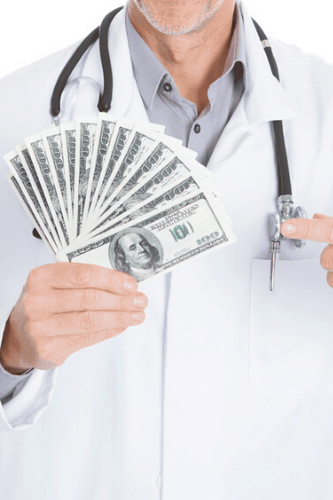 doctor holding money - six figures meaning