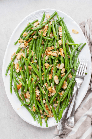 green beans almondine on dish