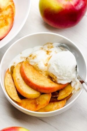 sauteed apples in a bowl