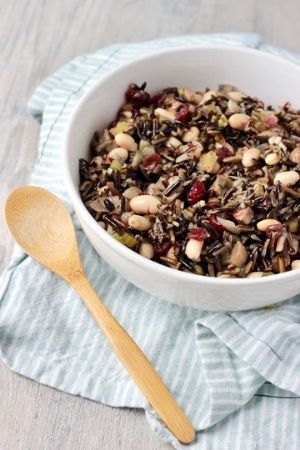 wild rice stuffing in bowl