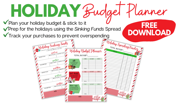 holiday budget planner signup