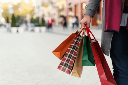 christmas shopping bags - holiday spending