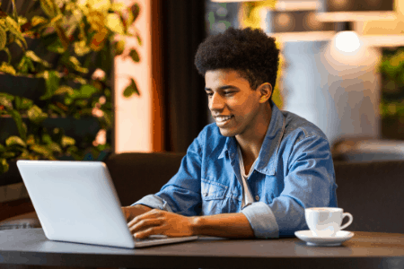 remote jobs for teens - boy on laptop