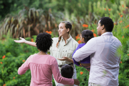 tour guide showing an area - cash jobs