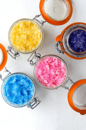 various colored sugar scrubs - diy mothers day gifts