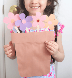 paper flower pot - diy gifts from kids