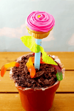 Edible Cupcake Flower Pot - DIY gift for mom