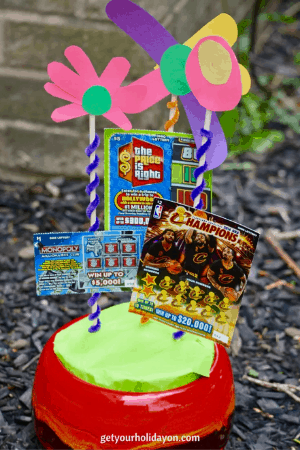 lottery ticket flower pot