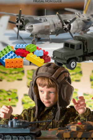 boy with army truck - cheap alternatives to lego bricks