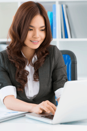 lady on laptop making money on Amazon Mechanical Turk