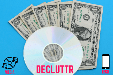 decluttr - local selling sites - disc with cash