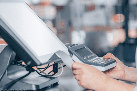 cashier completing transaction