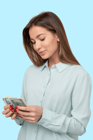 woman counting cash