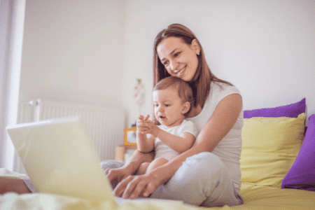 babysit to make $100 a day - woman and baby