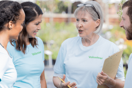 fun jobs after retirement - group of volunteers