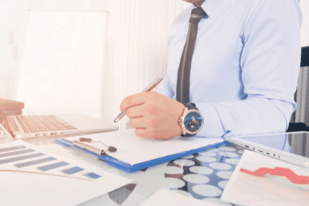man working in office