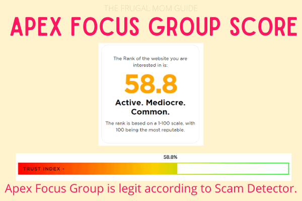 apex focus group score from scam detector validator