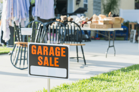 how to flip your money - garage sale sign