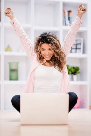 woman on computer