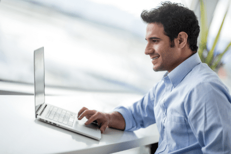 man doing paid remote focus group