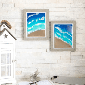 resin art ideas to sell- ocean resin art