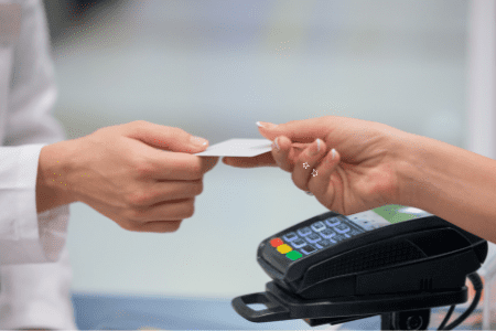 paying with white debit card