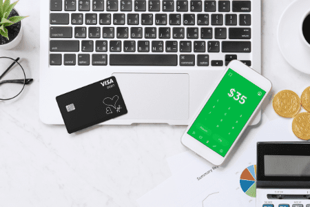 cash app card idea flatlay