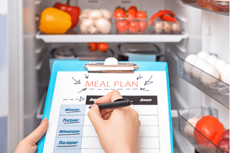 meal planner on clipboard