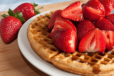 waffles and strawberries