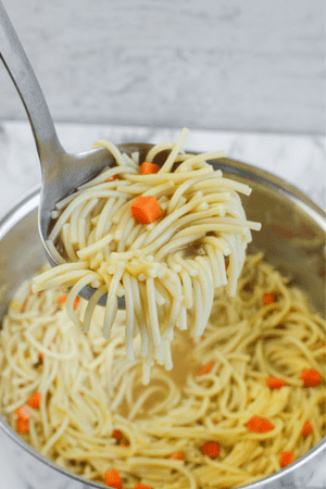 double noodle soup - cheap school lunches