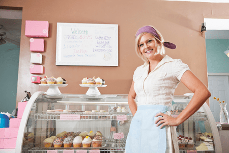 woman selling cupcakes