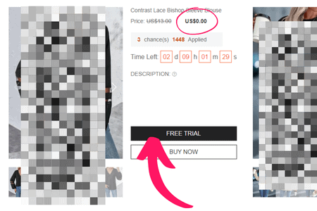 SHEIN tester job - free trial sign up screenshot