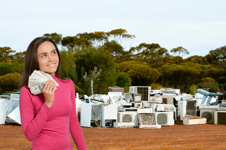 woman with money at appliance buyers near me