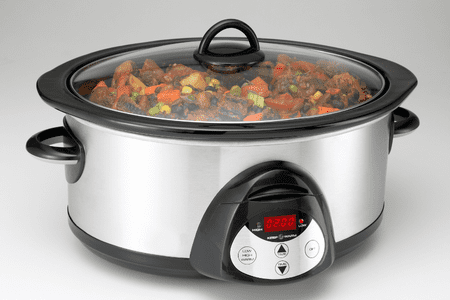 crockpot with meal cooking