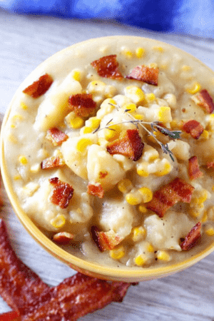 potato corn chowder with bacon